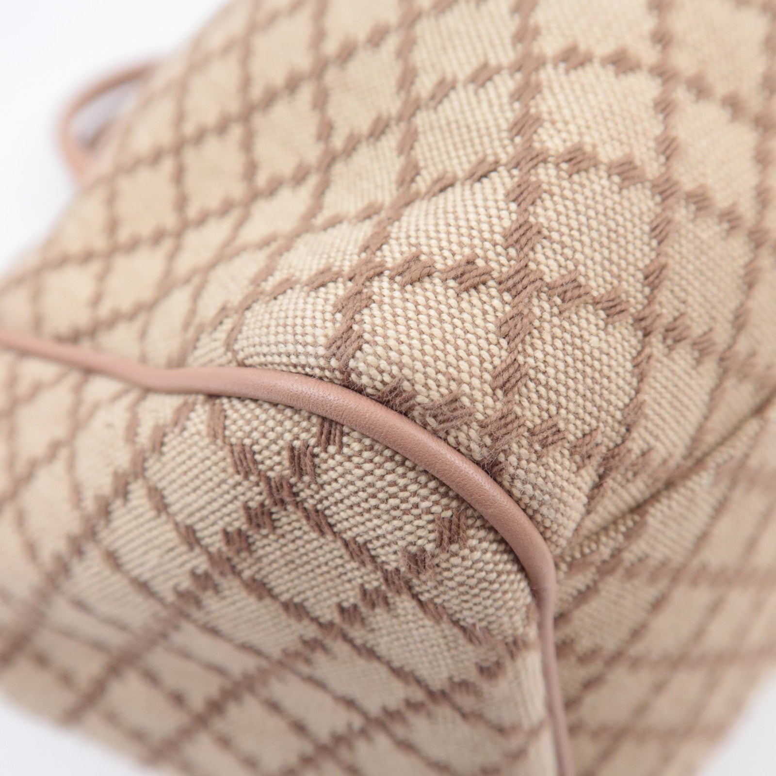 GUCCI Diamante Sukey Canvas Tote Bag Beige Pink 211944
