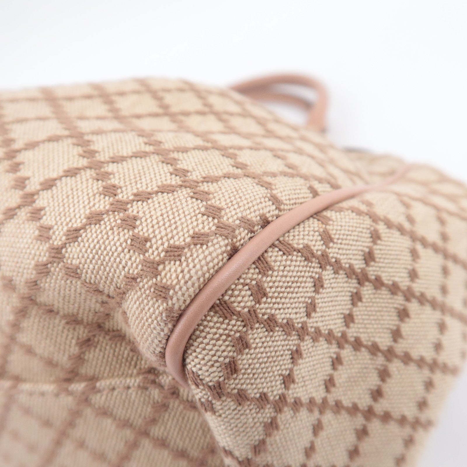 GUCCI Diamante Sukey Canvas Tote Bag Beige Pink 211944