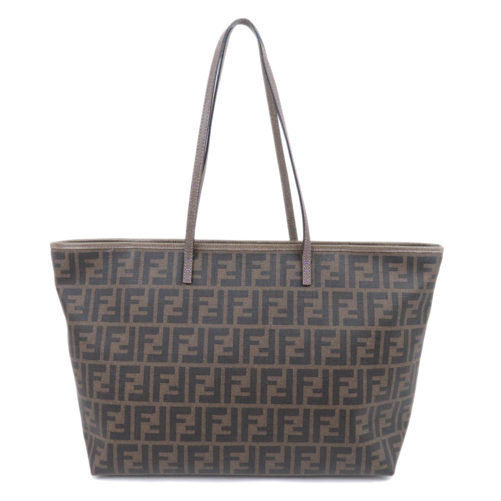 FENDI Zucca Tote Bag PVC Brown Purple 8BH18592016