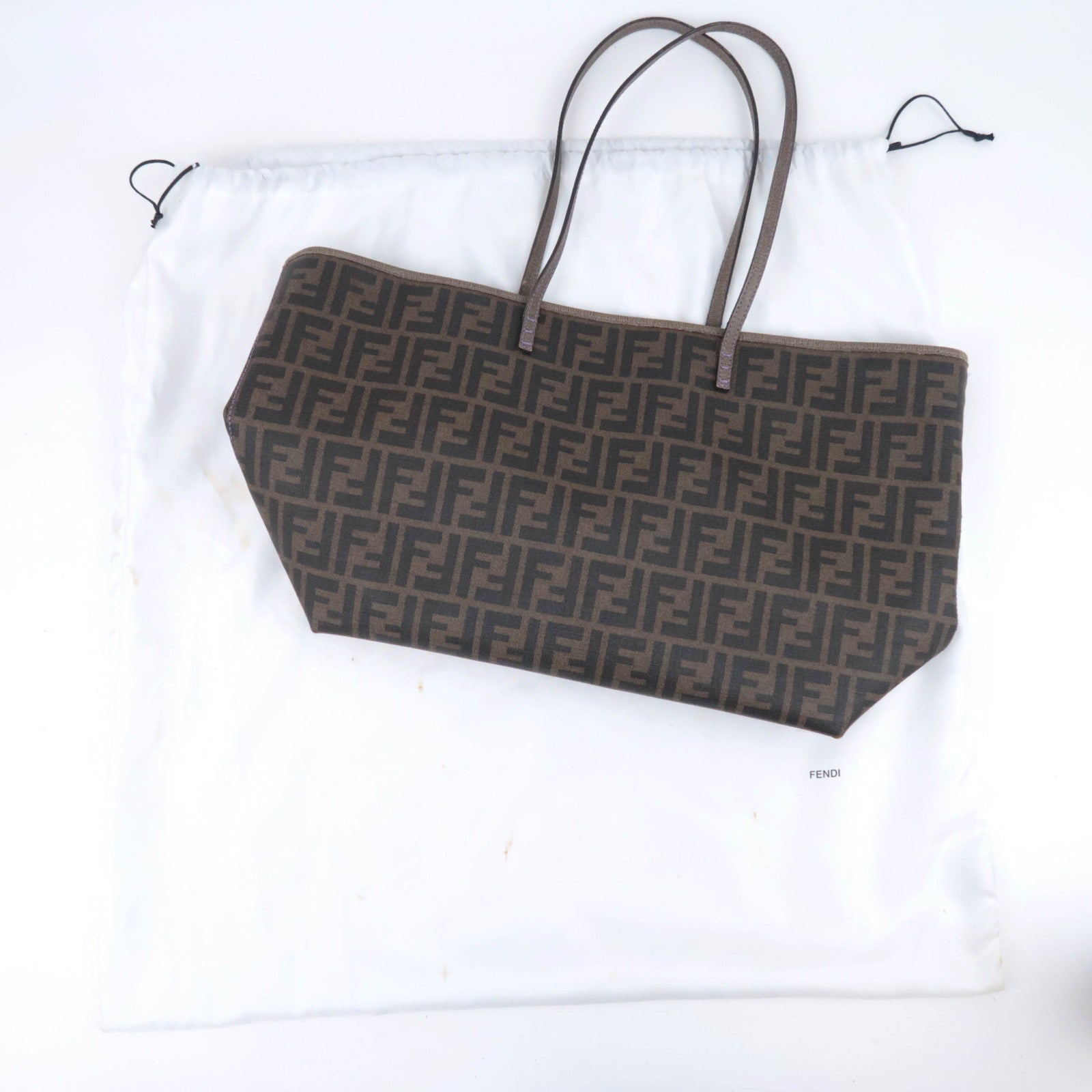 FENDI Zucca Tote Bag PVC Brown Purple 8BH185
