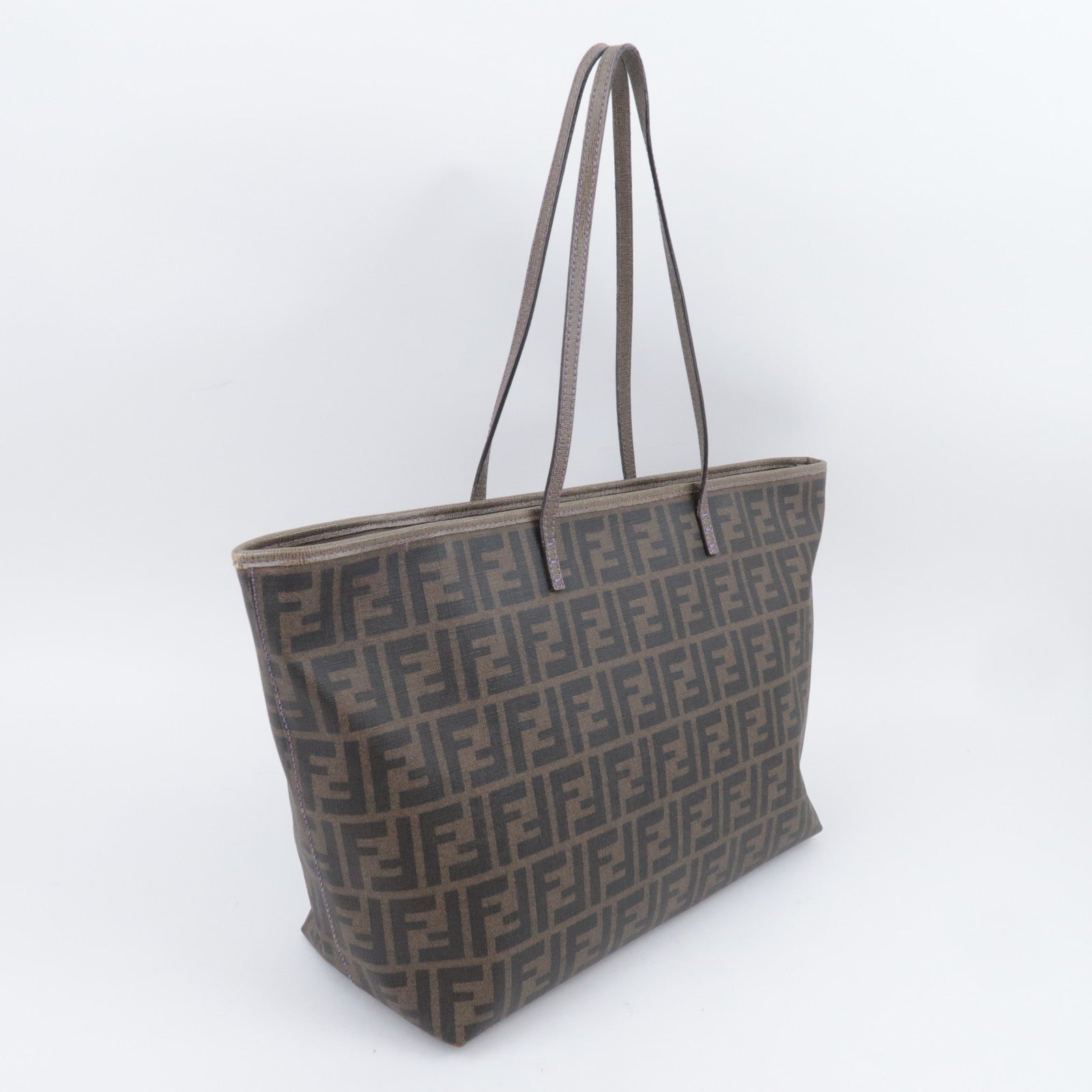 FENDI Zucca Tote Bag PVC Brown Purple 8BH185