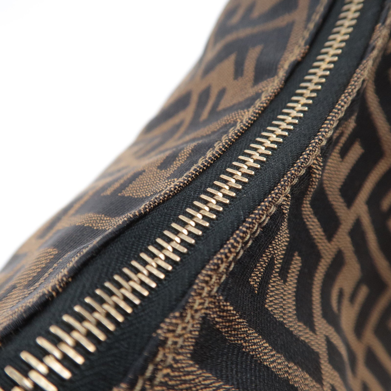 FENDI Zucca Canvas Shoulder Bag Brown 26433