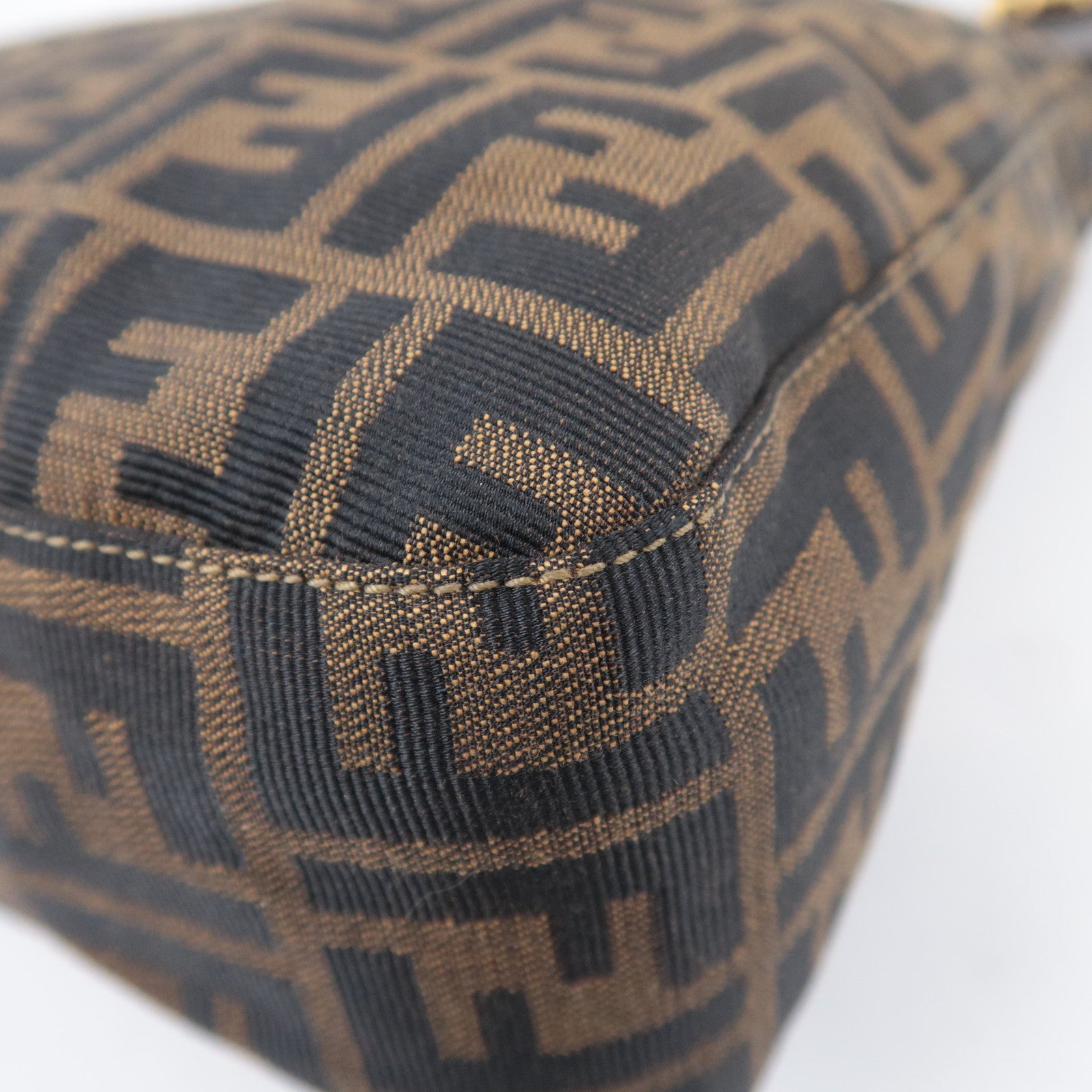 FENDI Zucca Canvas Shoulder Bag Brown 26433