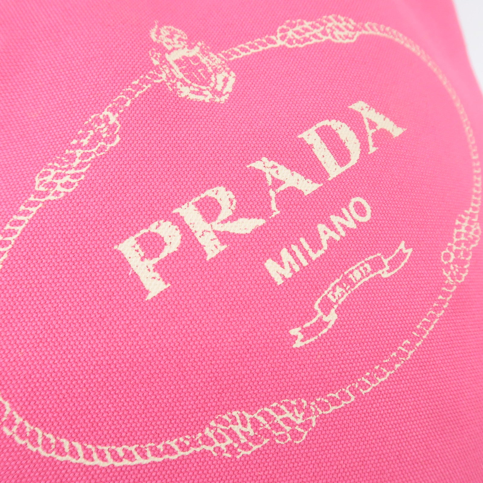 PRADA Canapa 2Way Canvas Tote Bag Pink 1BG186