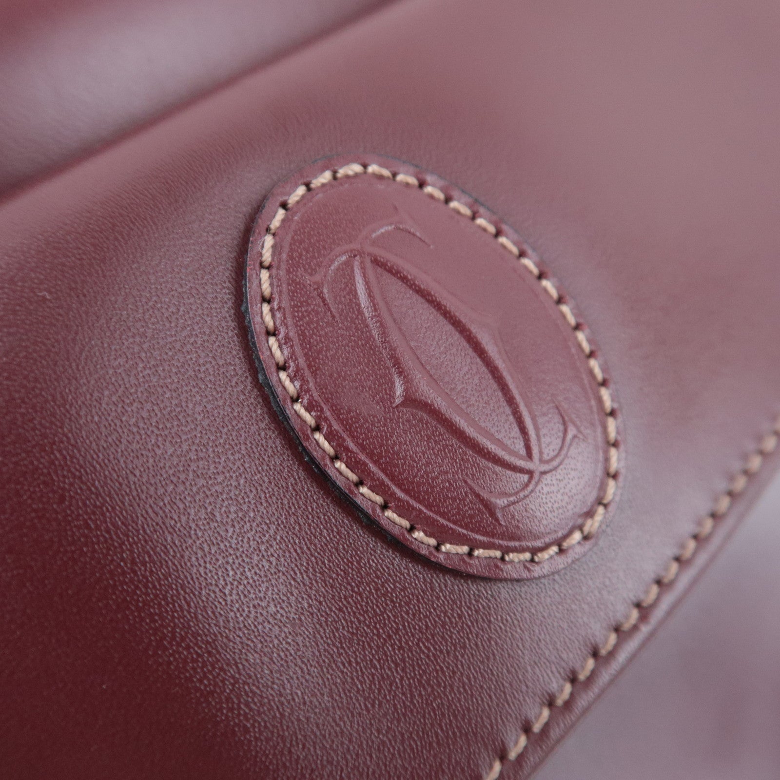 Cartier Must de Cartier Leather Shoulder Bag Bordeaux