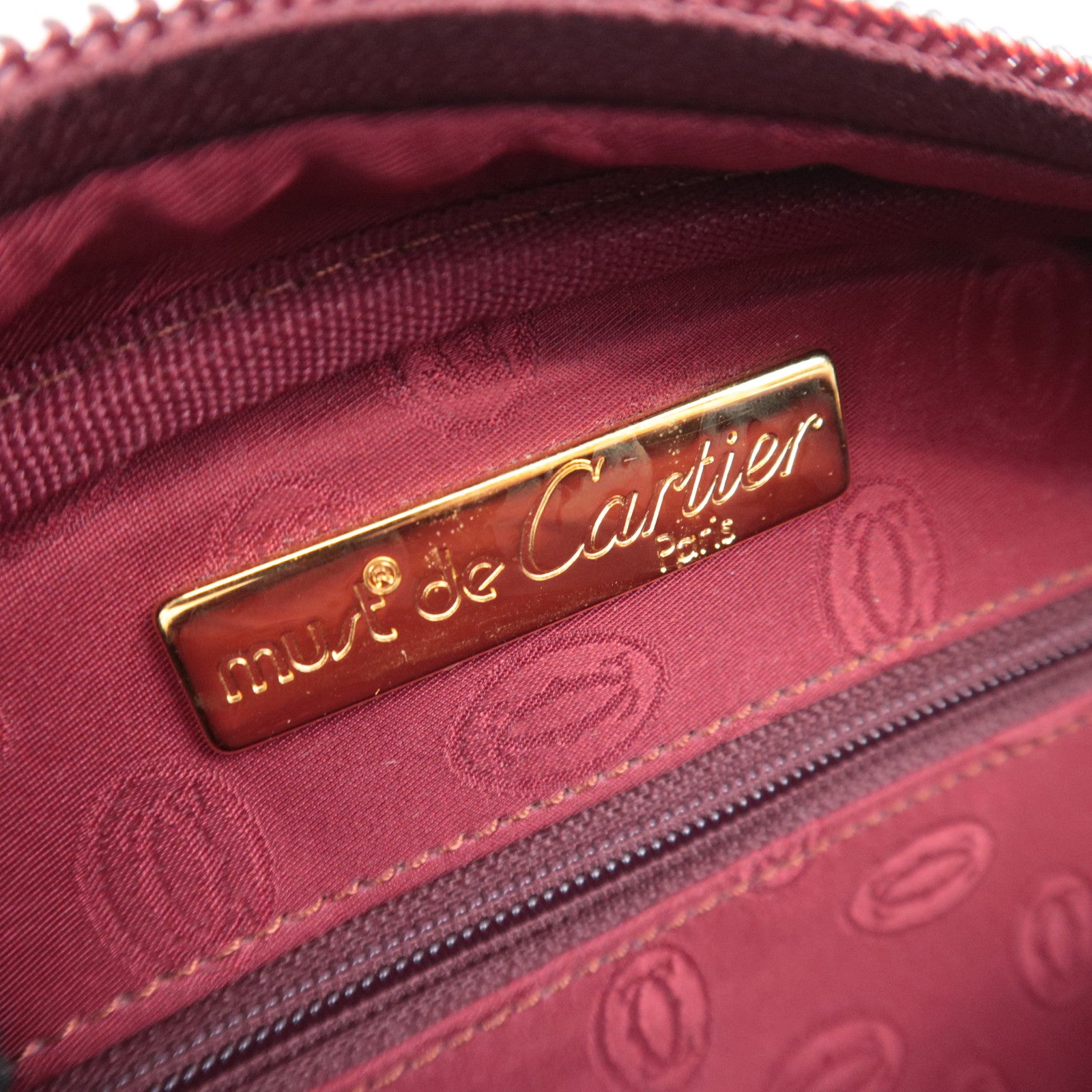 Cartier Must de Cartier Leather Shoulder Bag Bordeaux