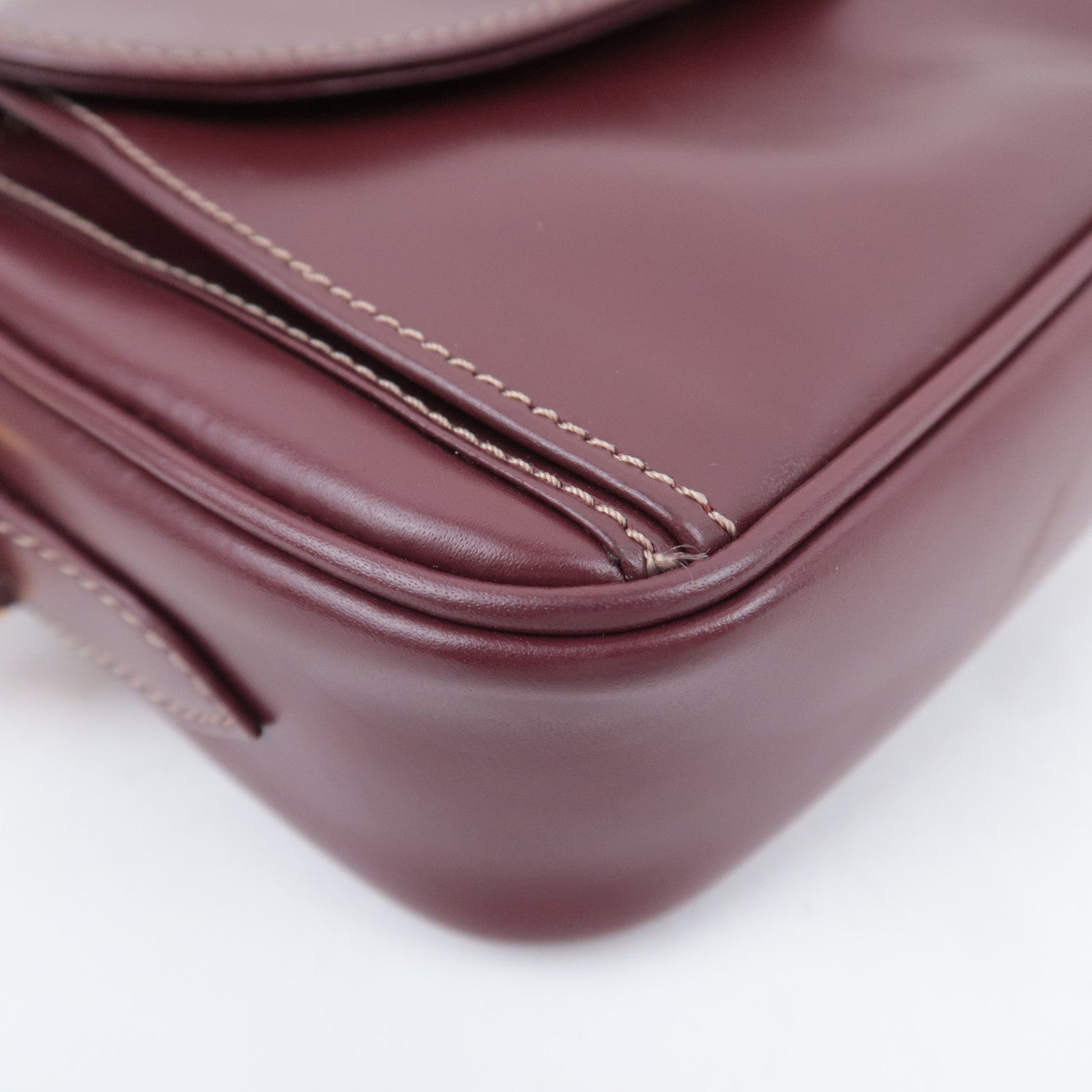 Cartier Must de Cartier Leather Shoulder Bag Bordeaux