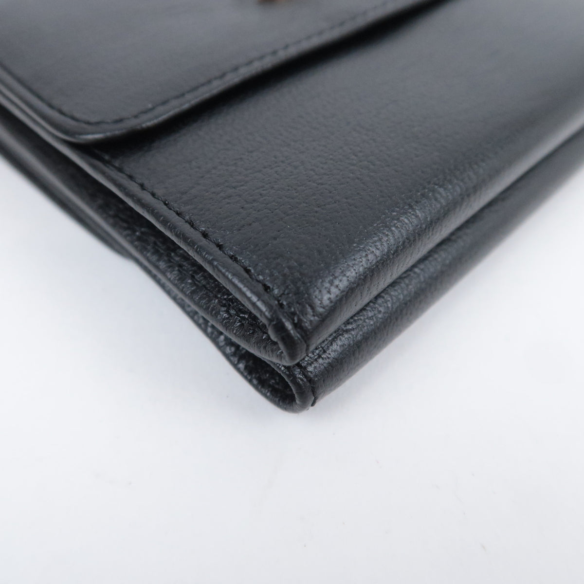 CHANEL Black Leather CC Logo Small Wallet