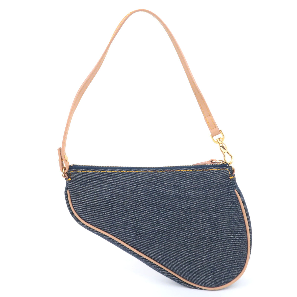 Christian Dior Denim Saddle Bag Navy