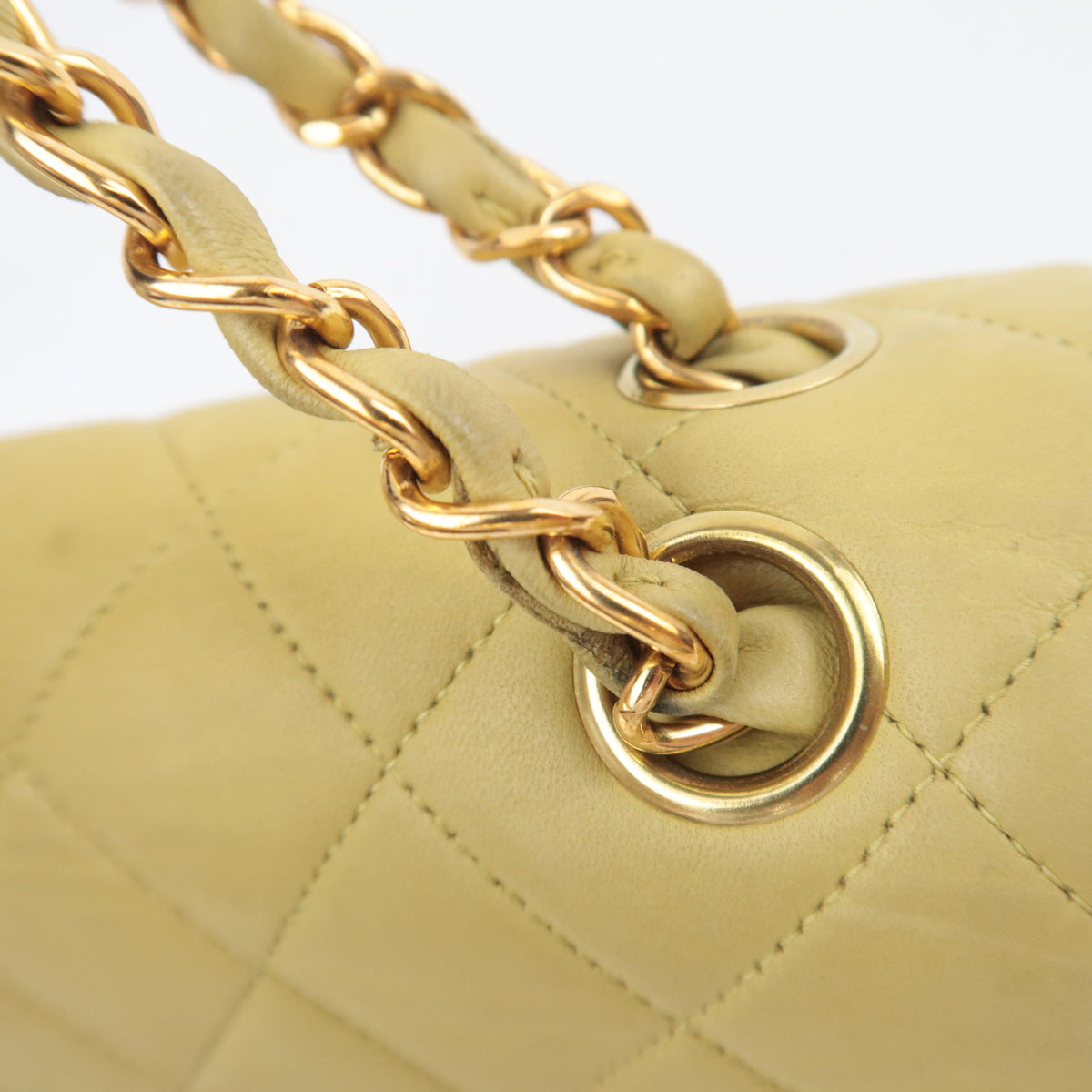 CHANEL Classic Double Flap Bag Lambskin Lime Green