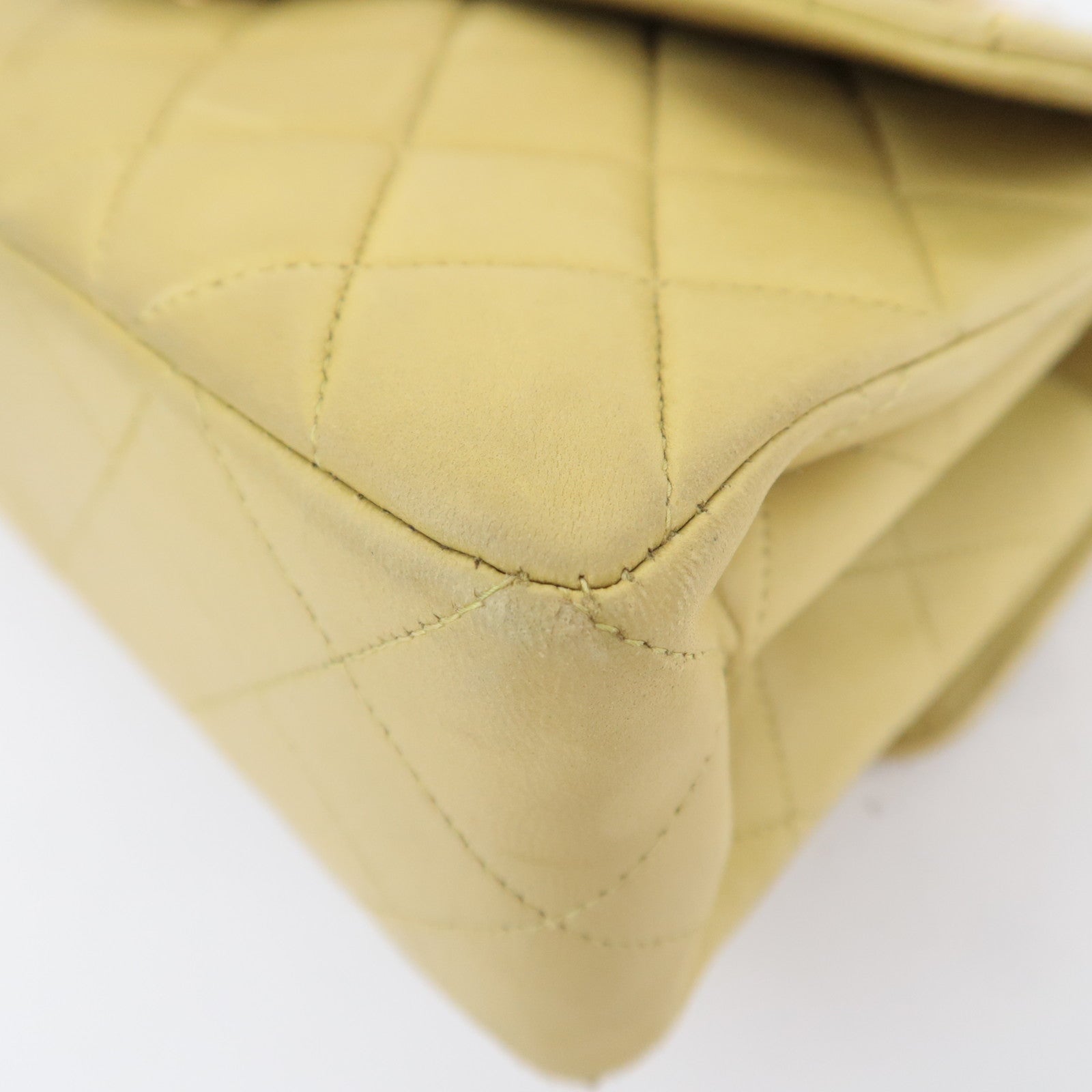 CHANEL Classic Double Flap Bag Lambskin Lime Green