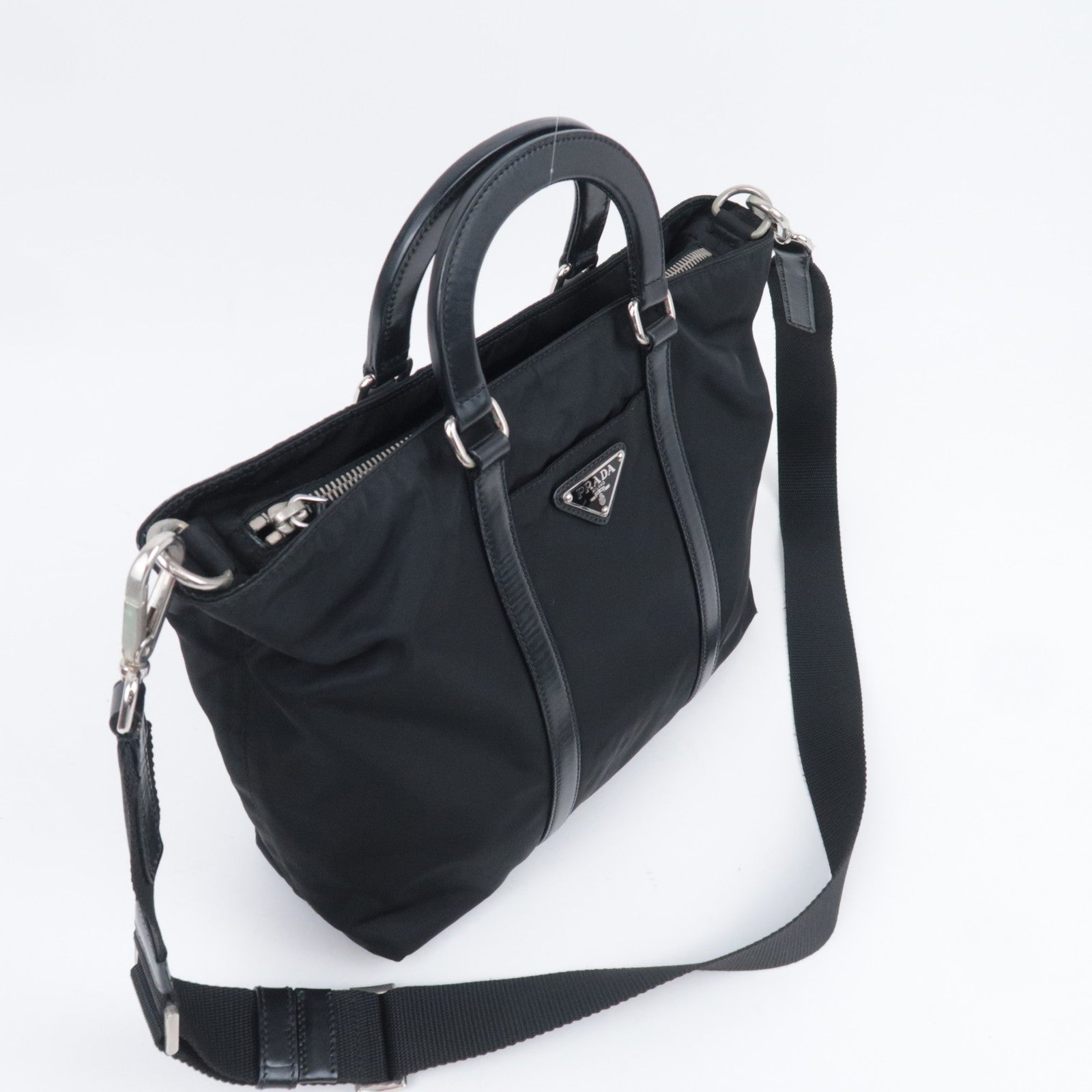 PRADA 2Way Nylon Handbag Black