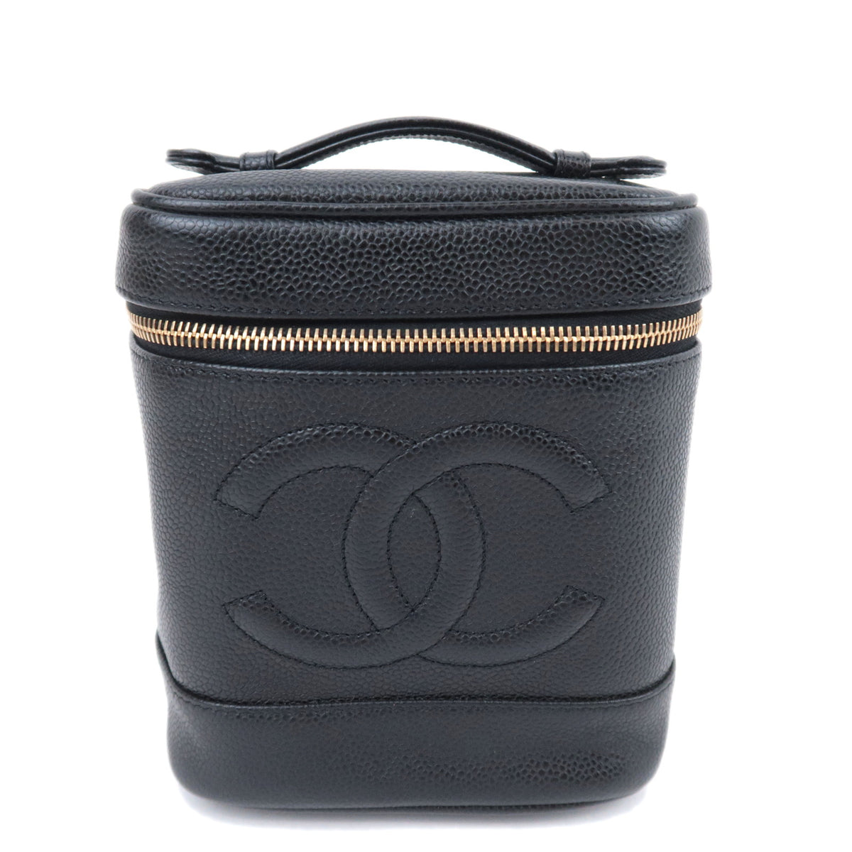 CHANEL Coco Mark Caviarskin Vanity Bag Black A0199892083