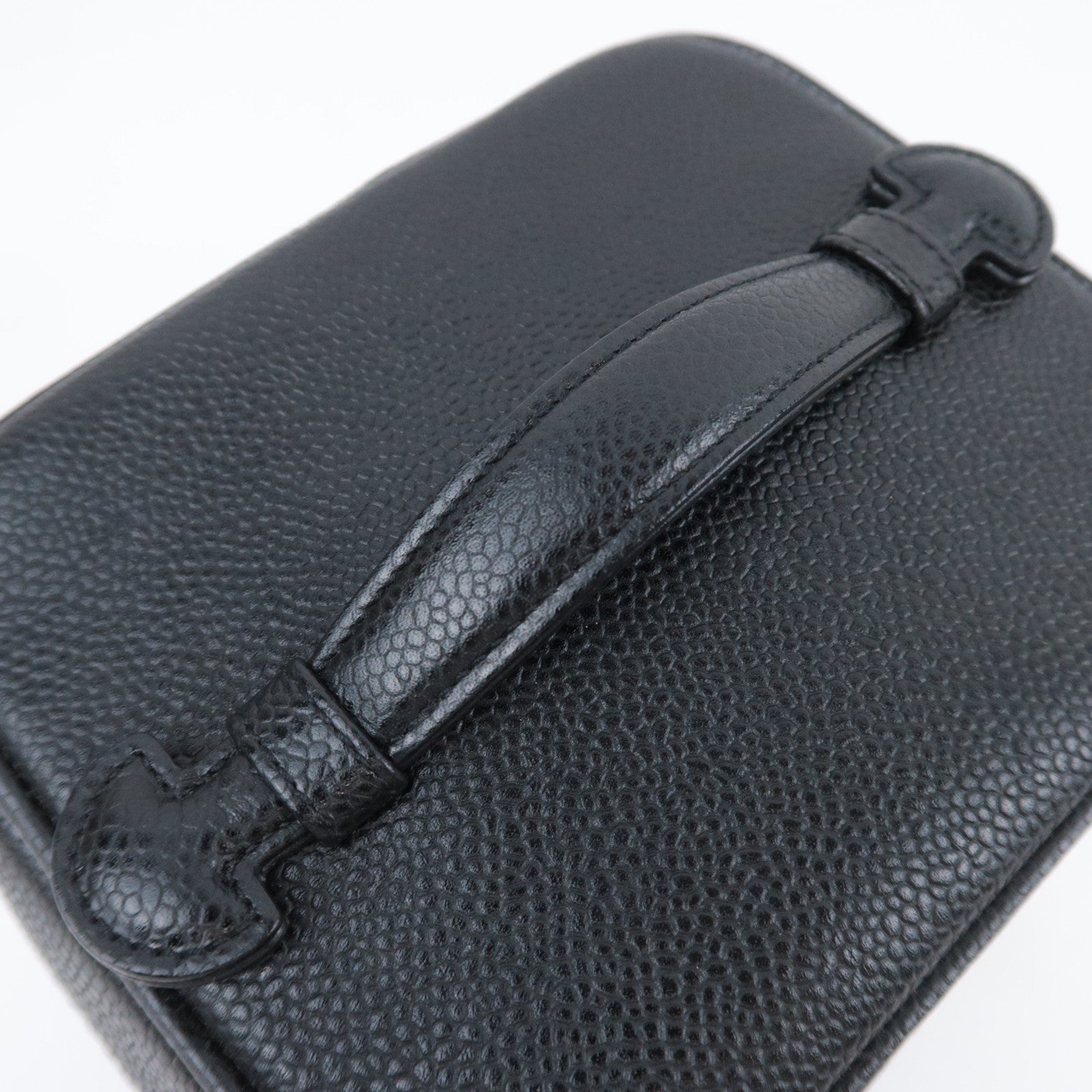 CHANEL Coco Mark Caviar skin Vanity Bag Black A01998