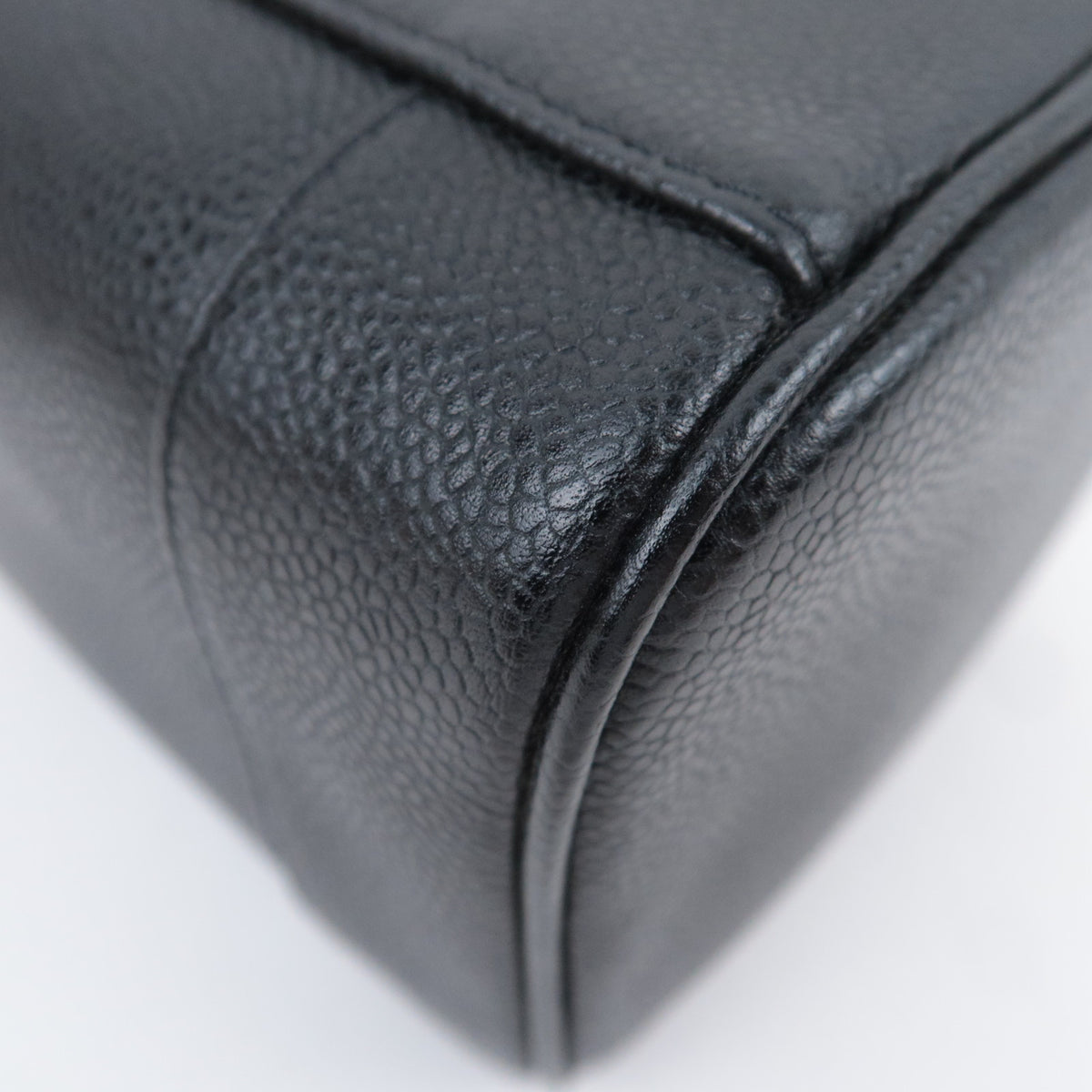 CHANEL Coco Mark Caviar skin Vanity Bag Black A01998