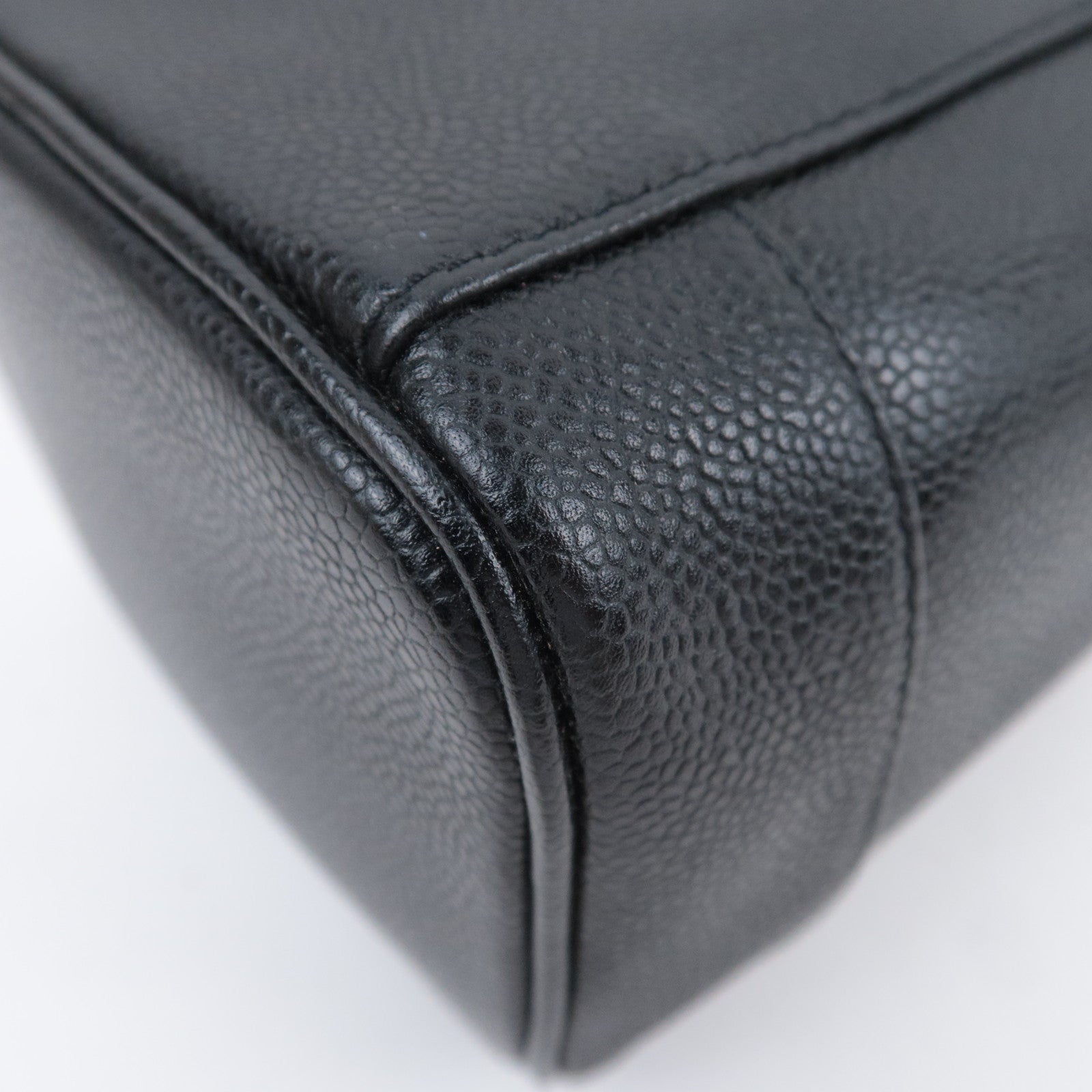 CHANEL Coco Mark Caviar skin Vanity Bag Black A01998
