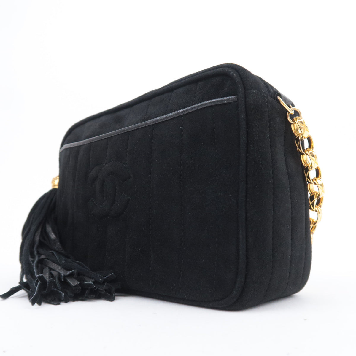 CHANEL Mademoiselle Suede Tassel Chain Shoulder Bag