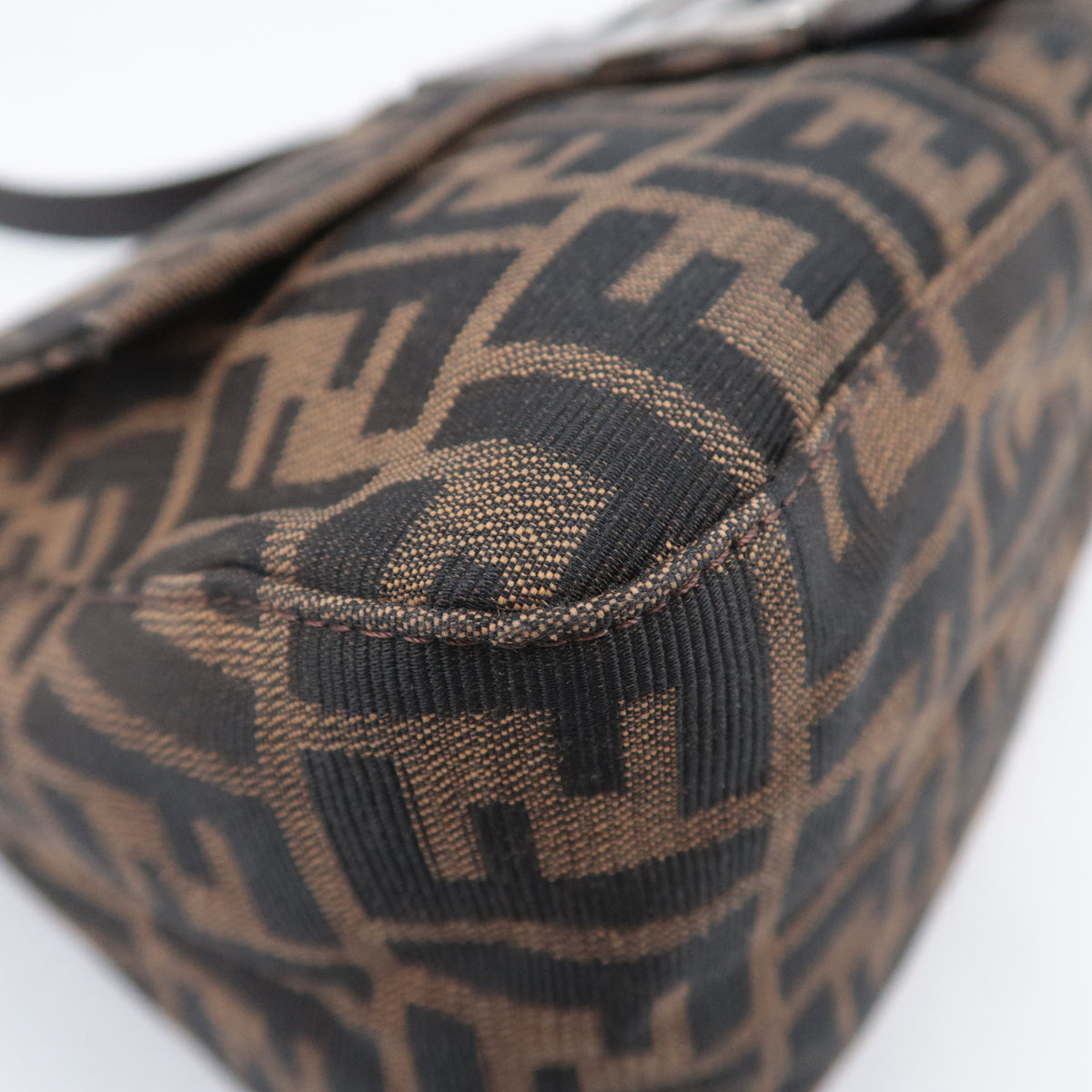 FENDI Zucca Mamma Baguette Bag Canvas Brown 26325