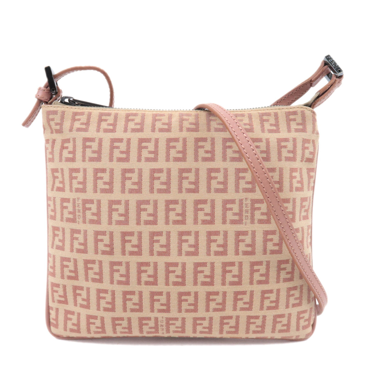 FENDI Zucchino Shoulder Bag Canvas Pink 8BT04792096