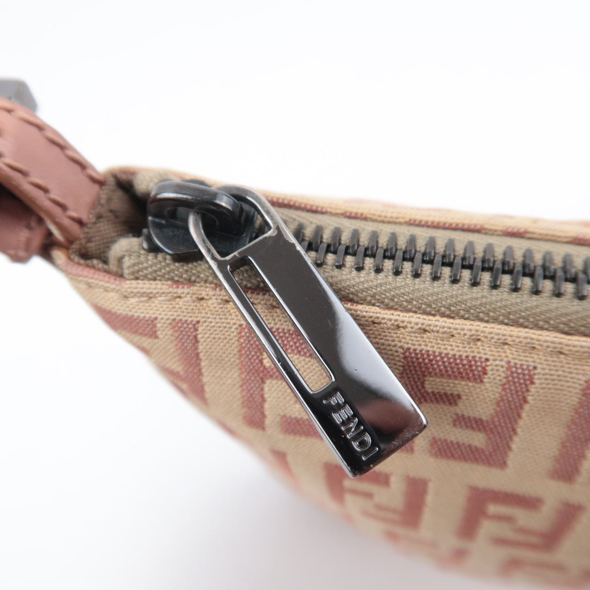FENDI Zucchino Shoulder Bag Canvas Pink 8BT047