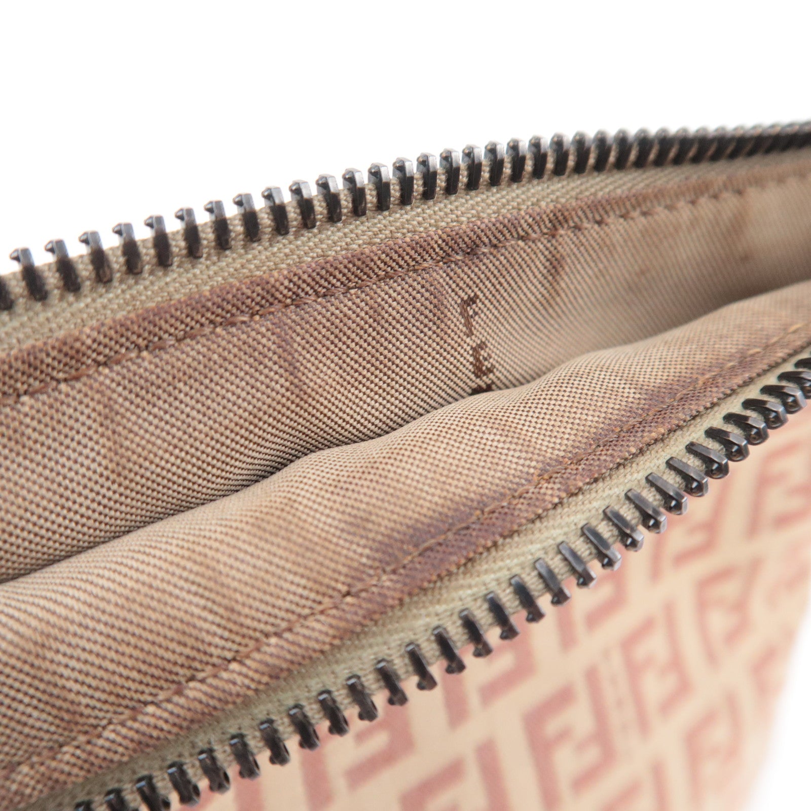 FENDI Zucchino Shoulder Bag Canvas Pink 8BT047