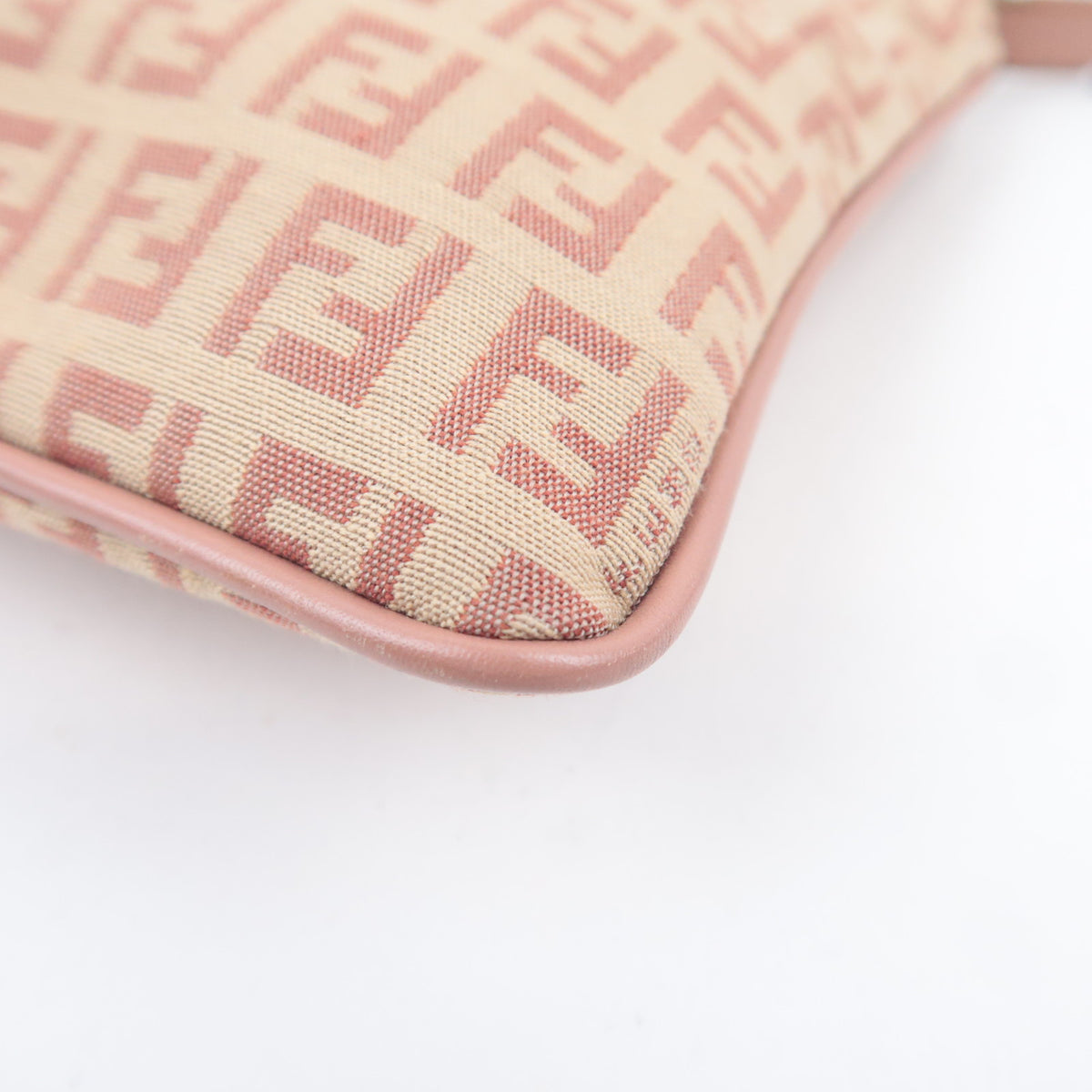 FENDI Zucchino Shoulder Bag Canvas Pink 8BT047
