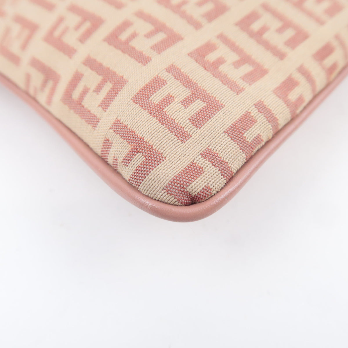FENDI Zucchino Shoulder Bag Canvas Pink 8BT047