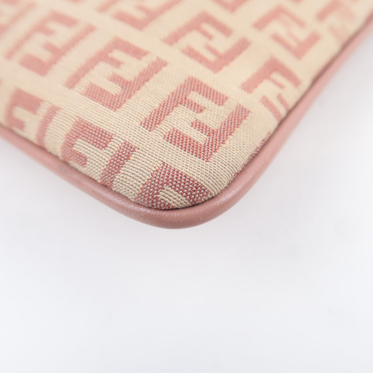 FENDI Zucchino Shoulder Bag Canvas Pink 8BT047