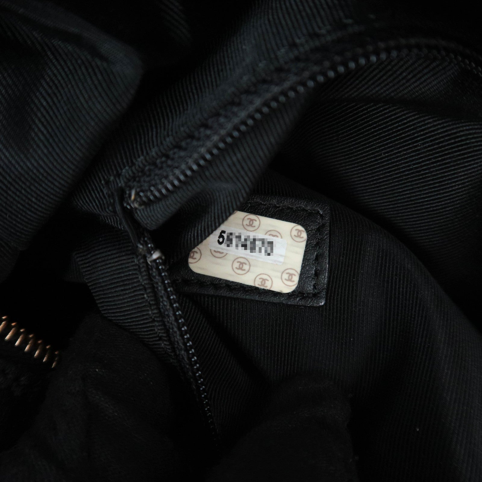 CHANEL Coco Mark Hobo Lambskin Shoulder Bag Black