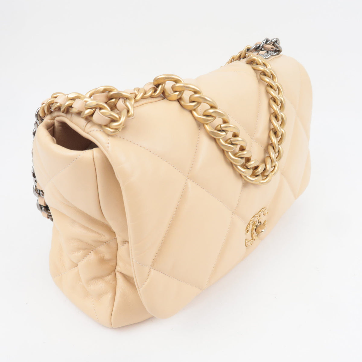 CHANEL 19 Dixneuf Maxi Lambskin Chain Shoulder Bag AS1162