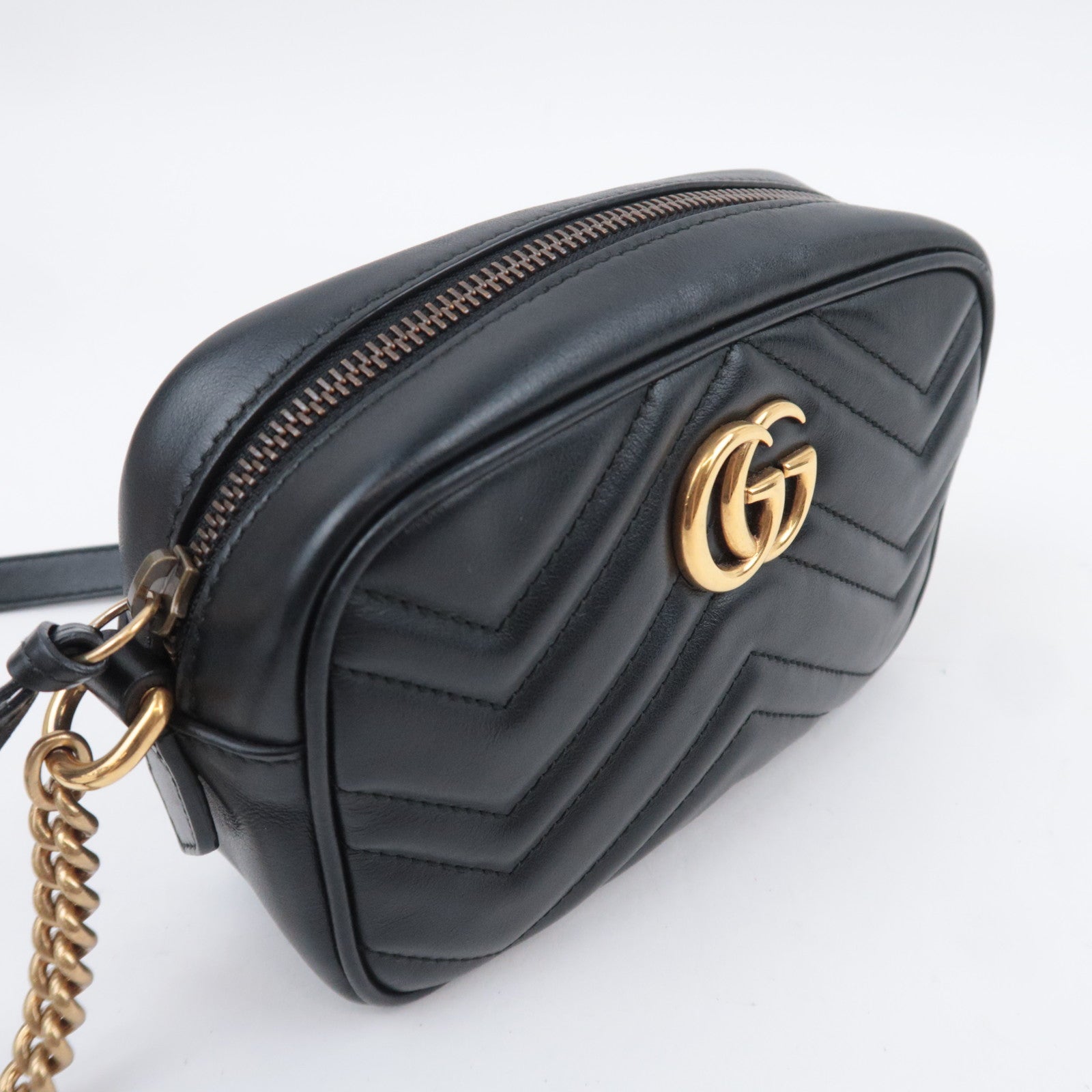 GUCCI GG Marmont Leather Chain Shoulder Bag 448065