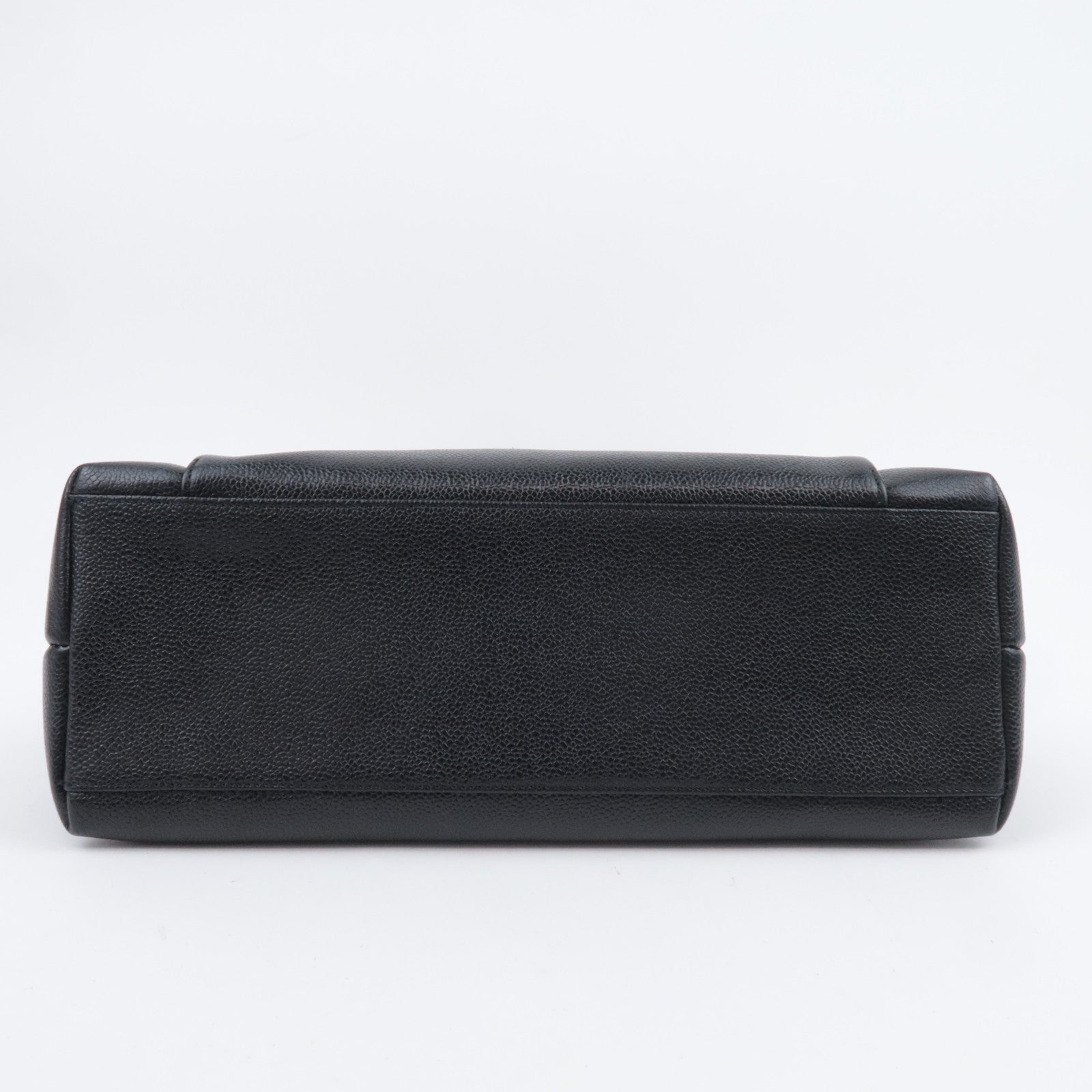 CHANEL Chain Tote Bag Caviarskin Black