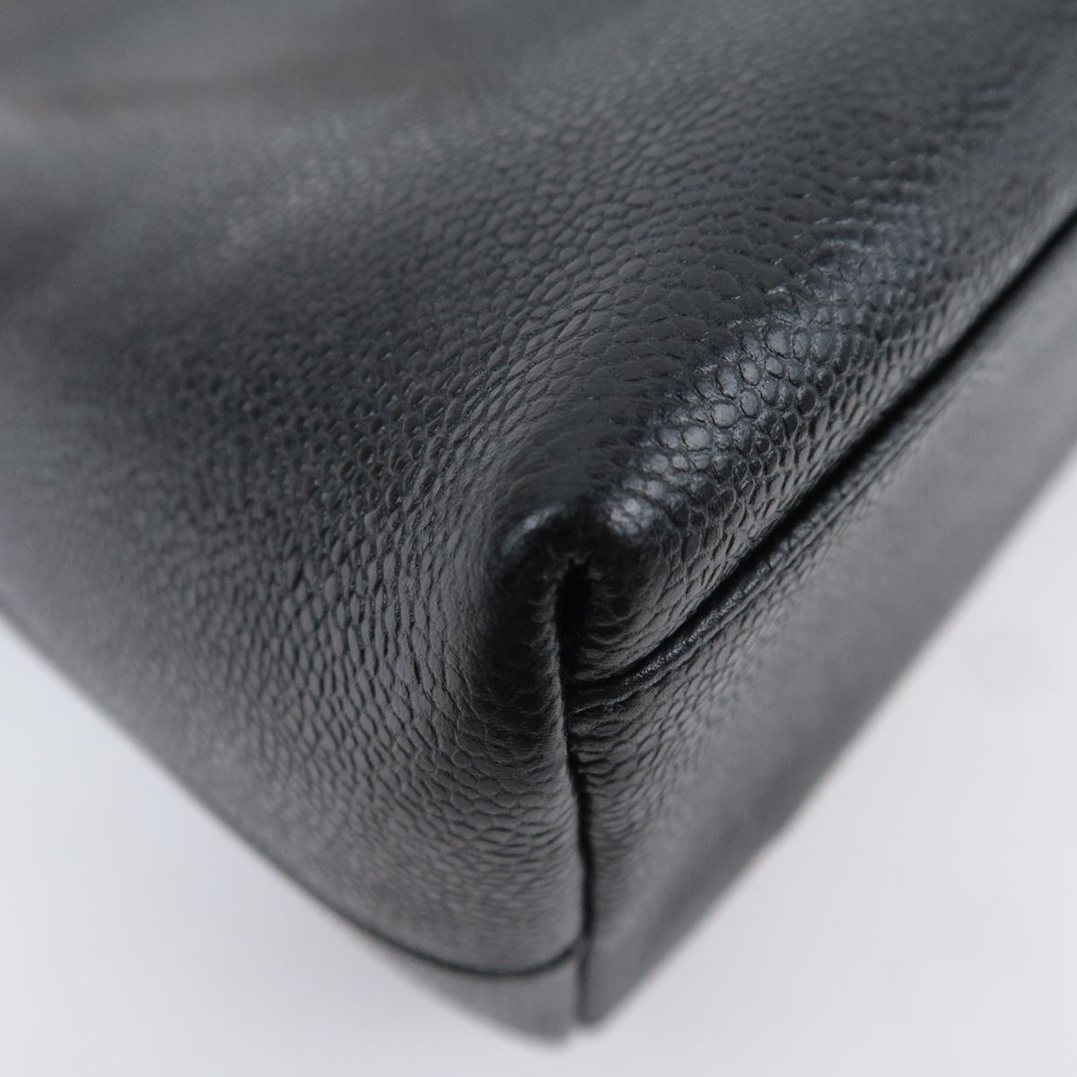 CHANEL Chain Tote Bag Caviarskin Black