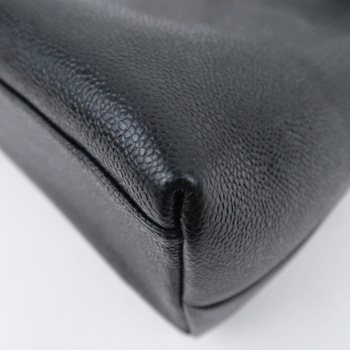 CHANEL Chain Tote Bag Caviarskin Black