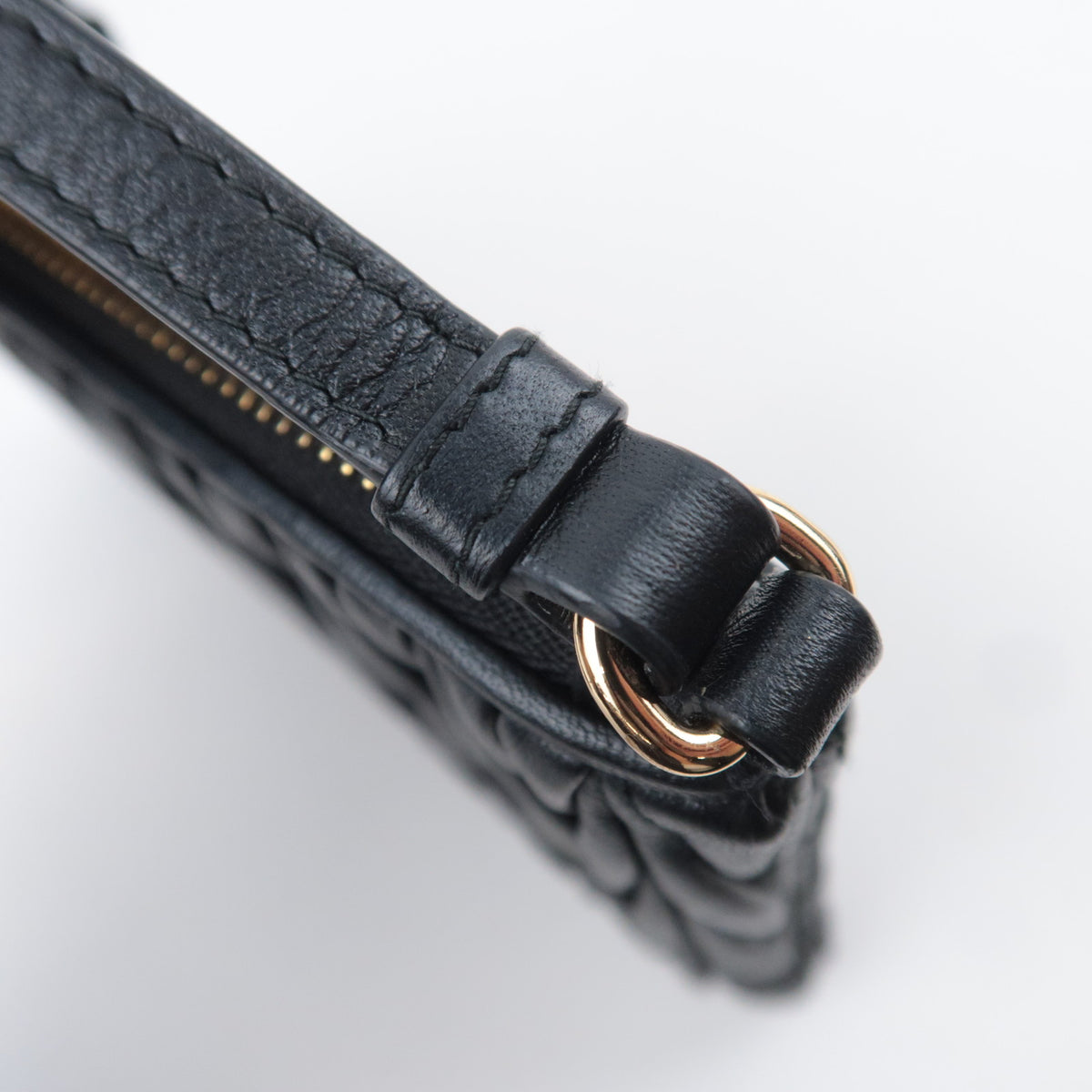 MIU MIU Matelasse Leather Accessory Pouch Black