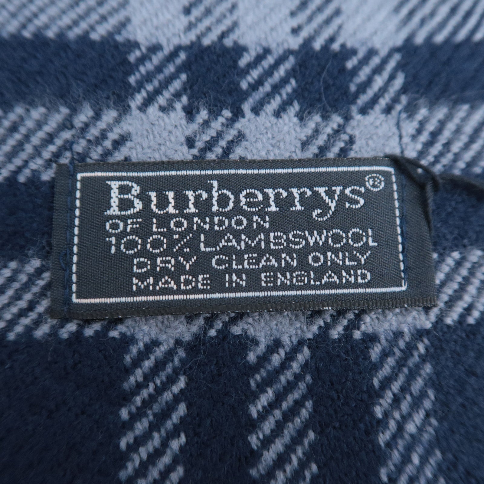 BURBERRY burberrys Nova Plaid Scarf Fringe Navy