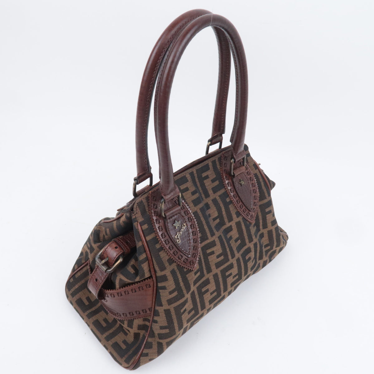 FENDI Zucca Ethonico Canvas Shoulder Bag 8BN157