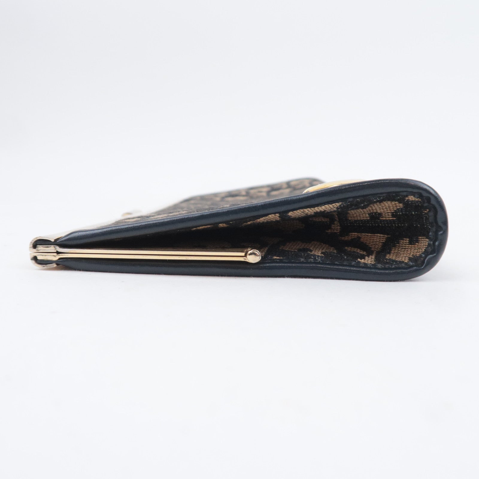 Christian Dior Trotter Kiss Lock Canvas Clutch Bag