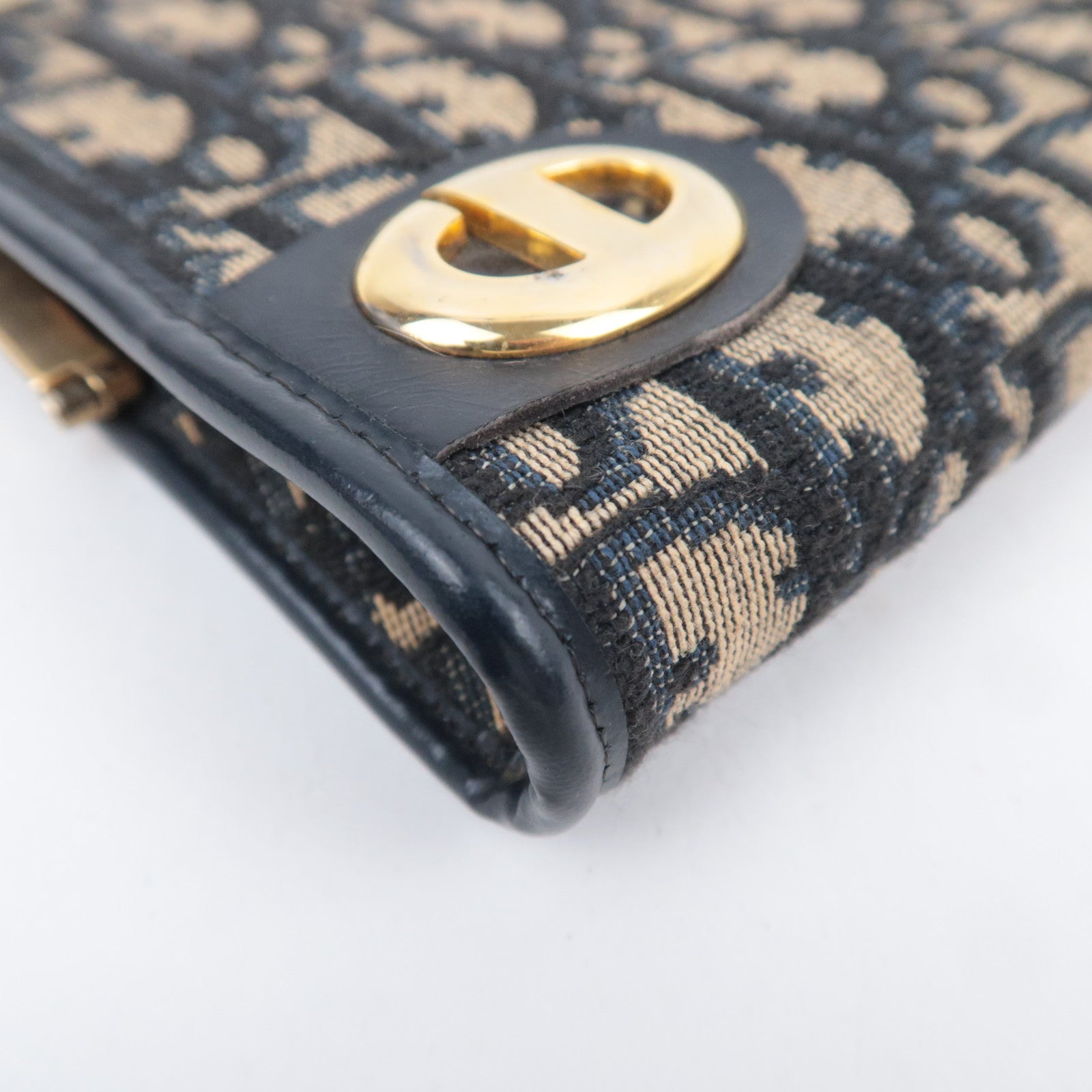 Christian Dior Trotter Kiss Lock Canvas Clutch Bag