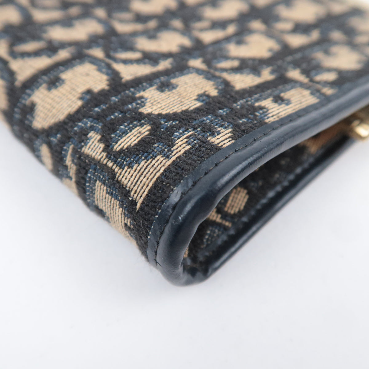 Christian Dior Trotter Kiss Lock Canvas Clutch Bag