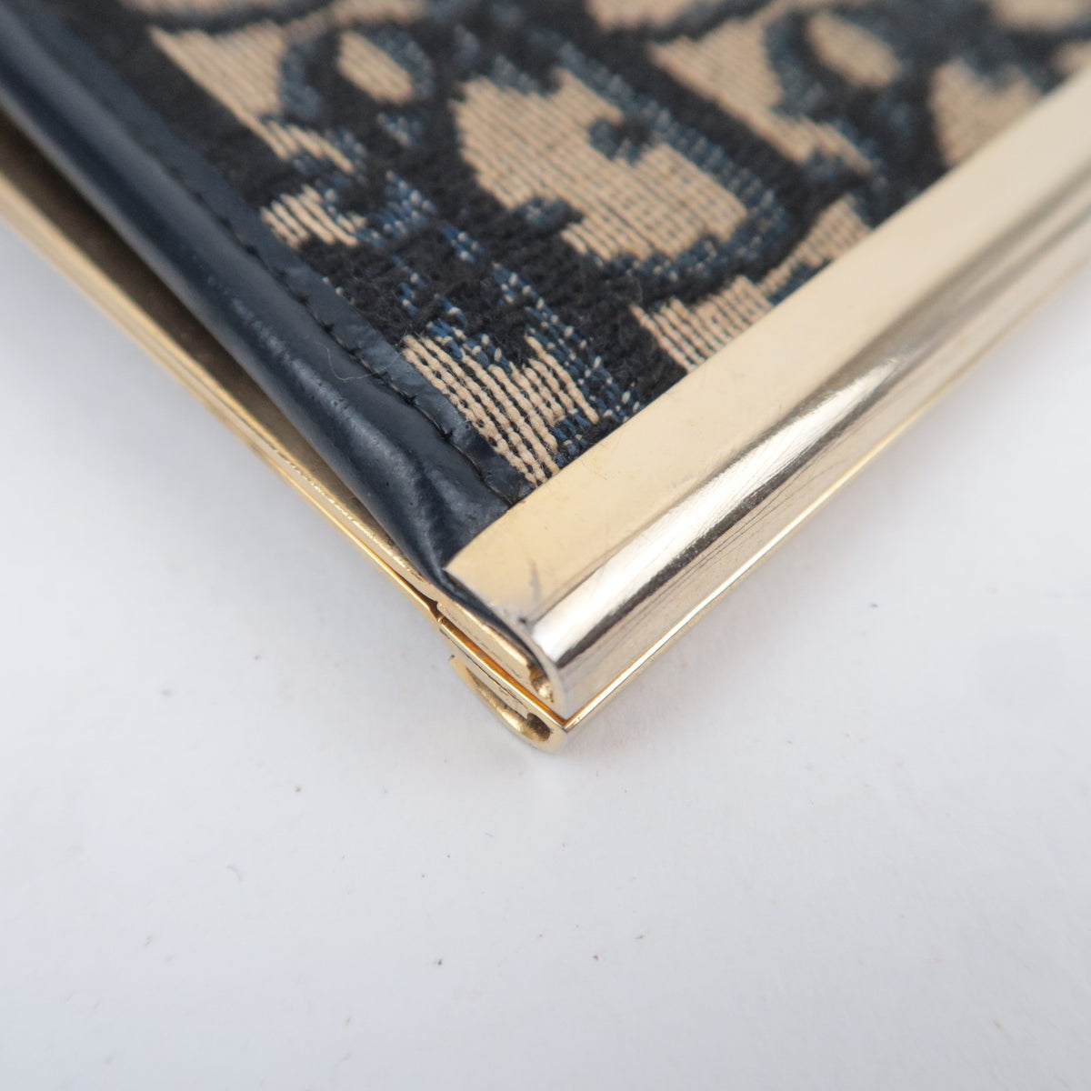 Christian Dior Trotter Kiss Lock Canvas Clutch Bag