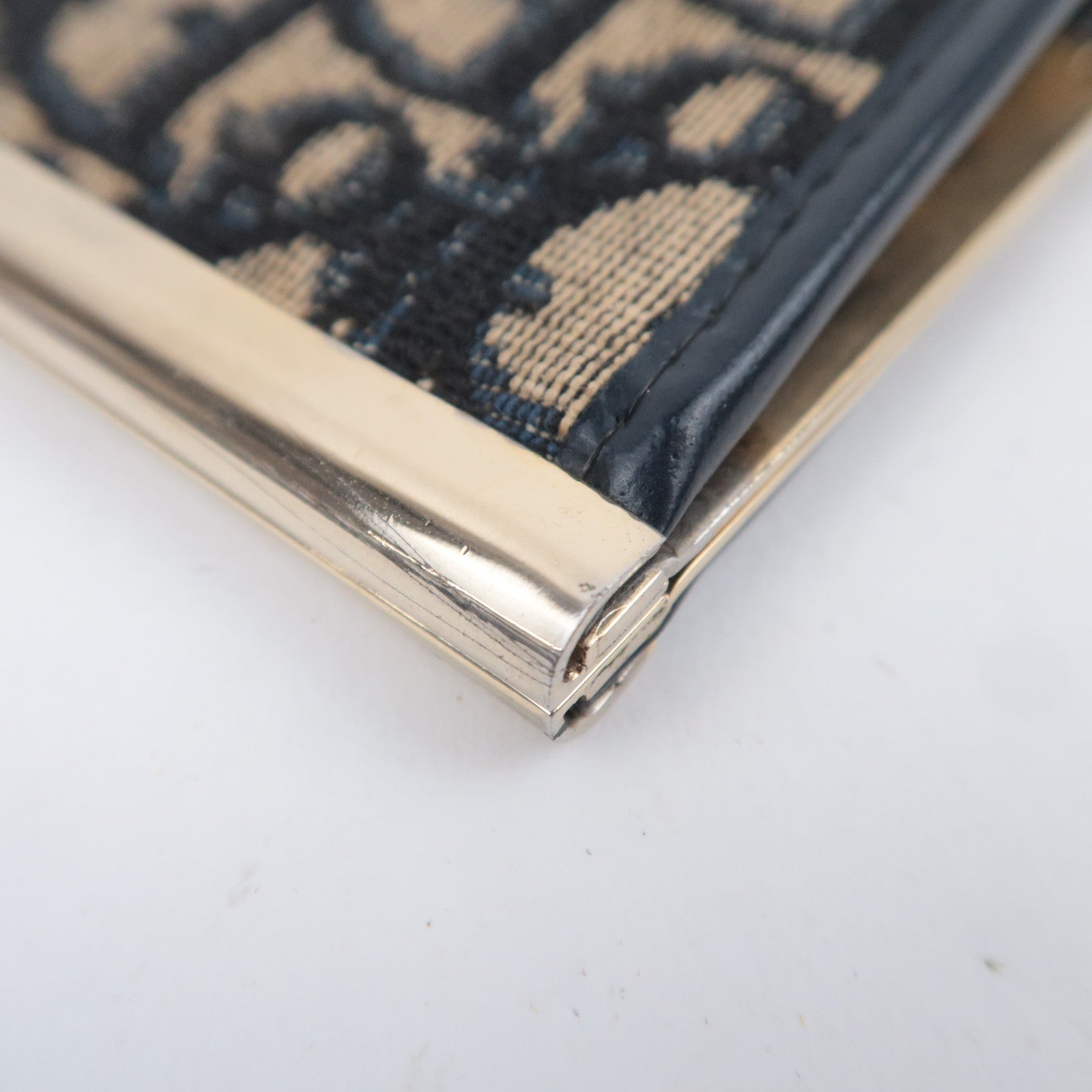 Christian Dior Trotter Kiss Lock Canvas Clutch Bag
