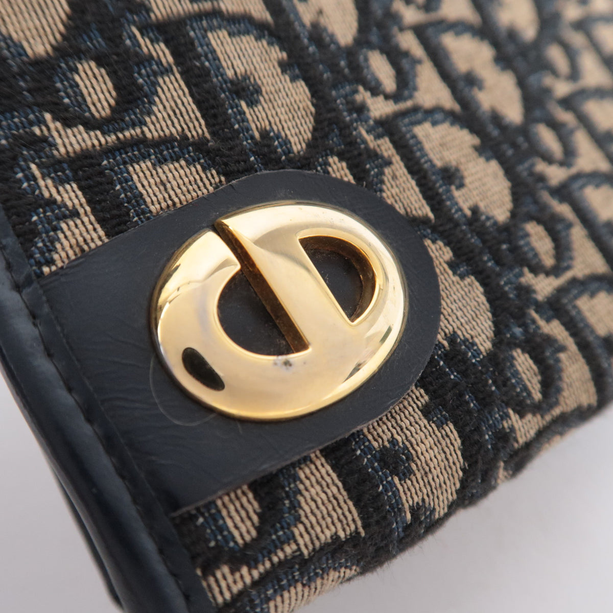 Christian Dior Trotter Kiss Lock Canvas Clutch Bag