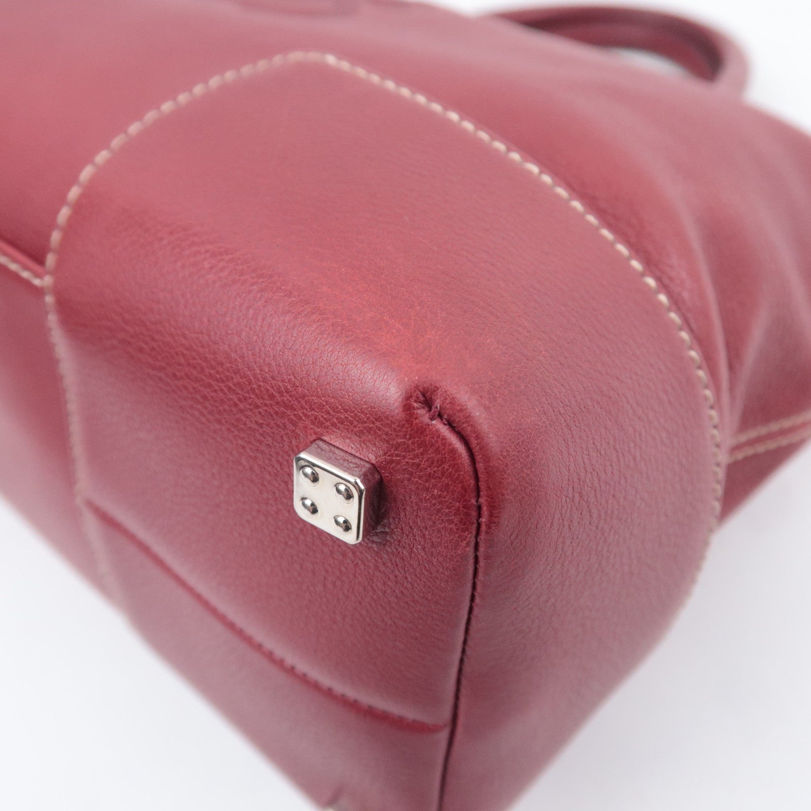 LOEWE Anagram Fusta Leather Tote Bag Red