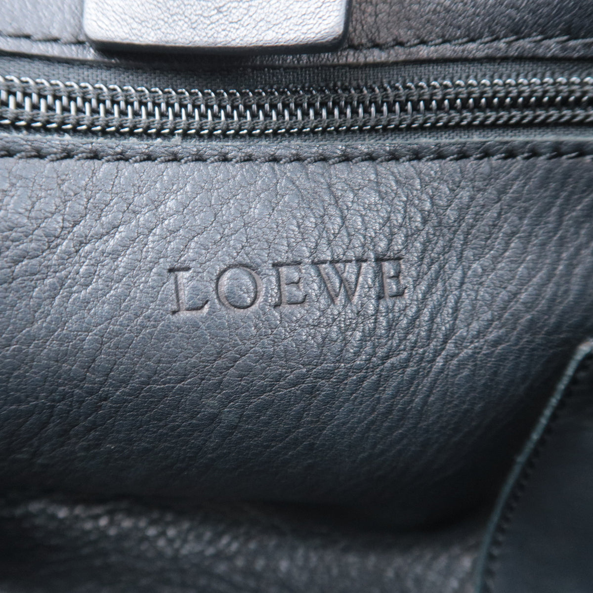LOEWE Anagram Fusta Suede Tote Bag Black