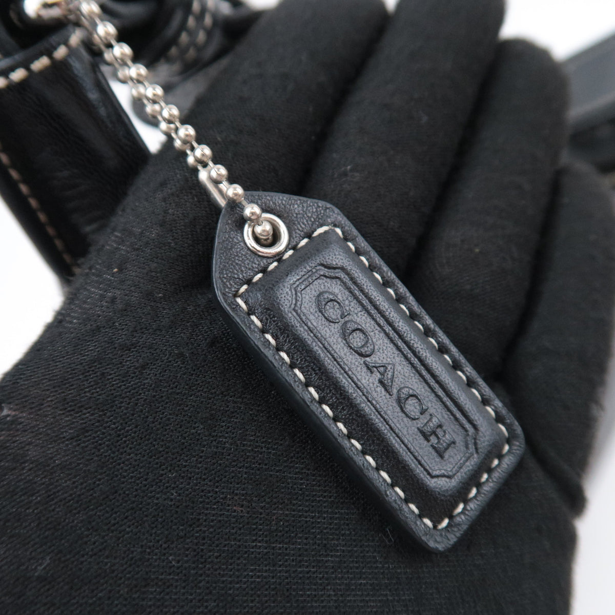 COACH Leather One Shoulder Bag Black 7463