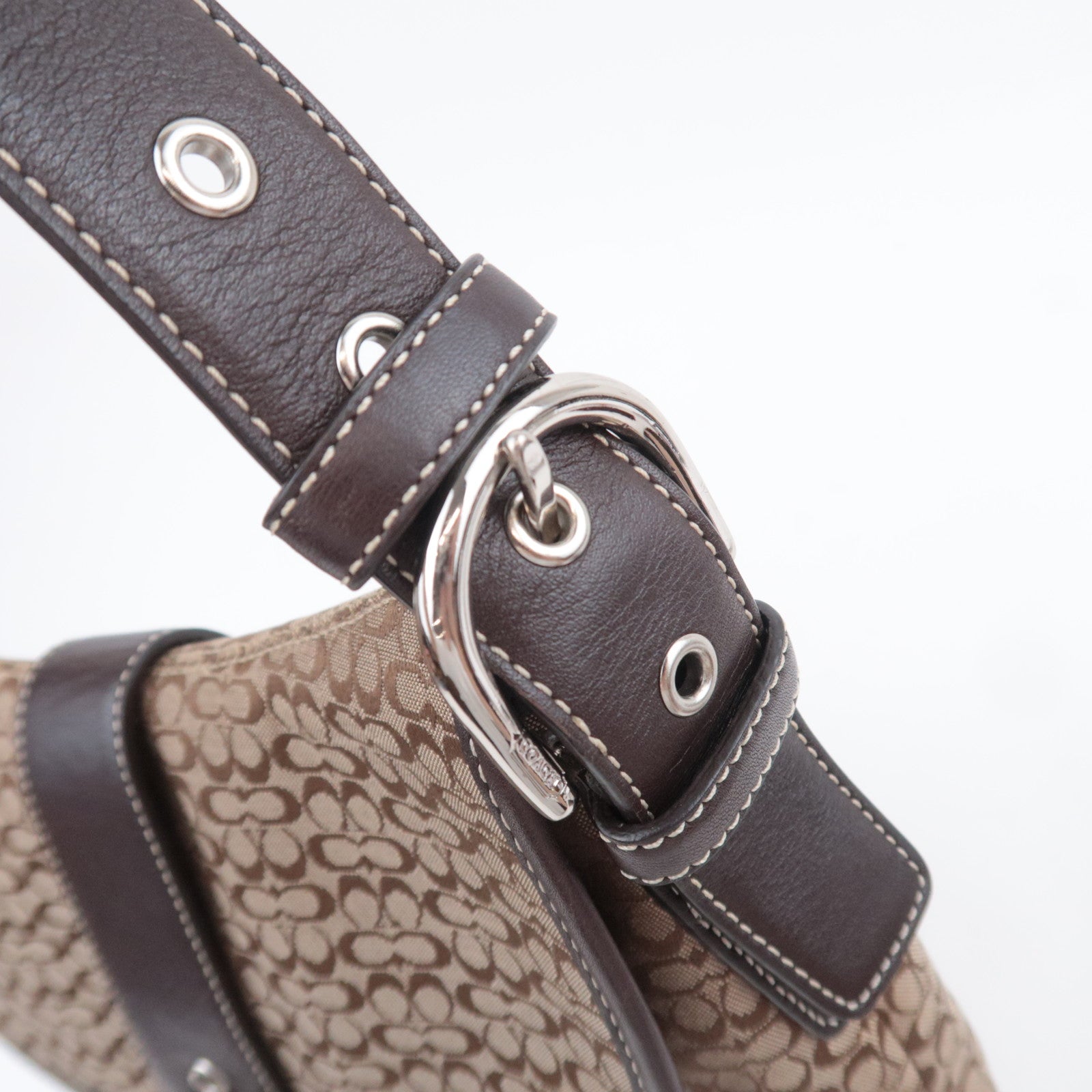 COACH Signature Canvas Shoulder Bag Brown 6376
