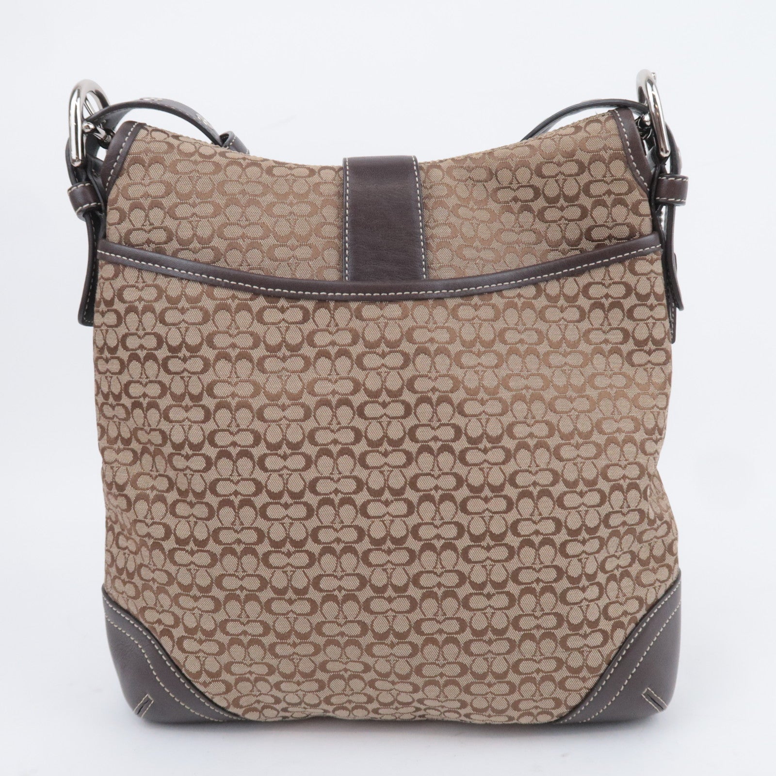COACH Signature Canvas Shoulder Bag Brown 6376