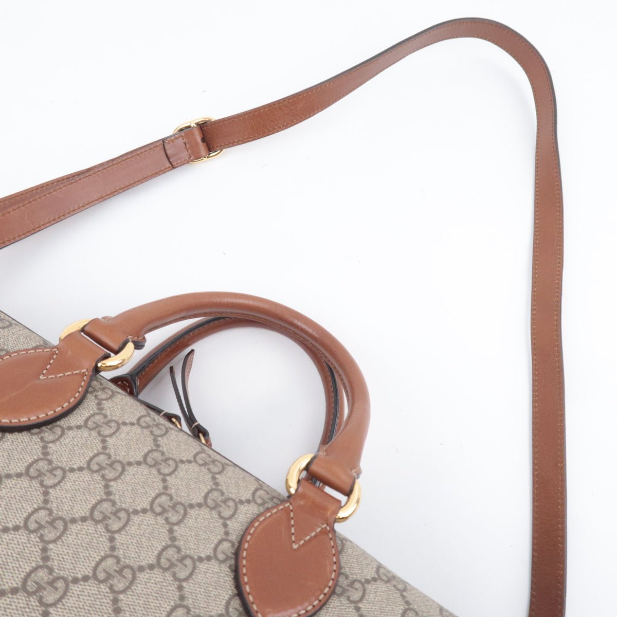 GUCCI GG Supreme Boston Bag Beige