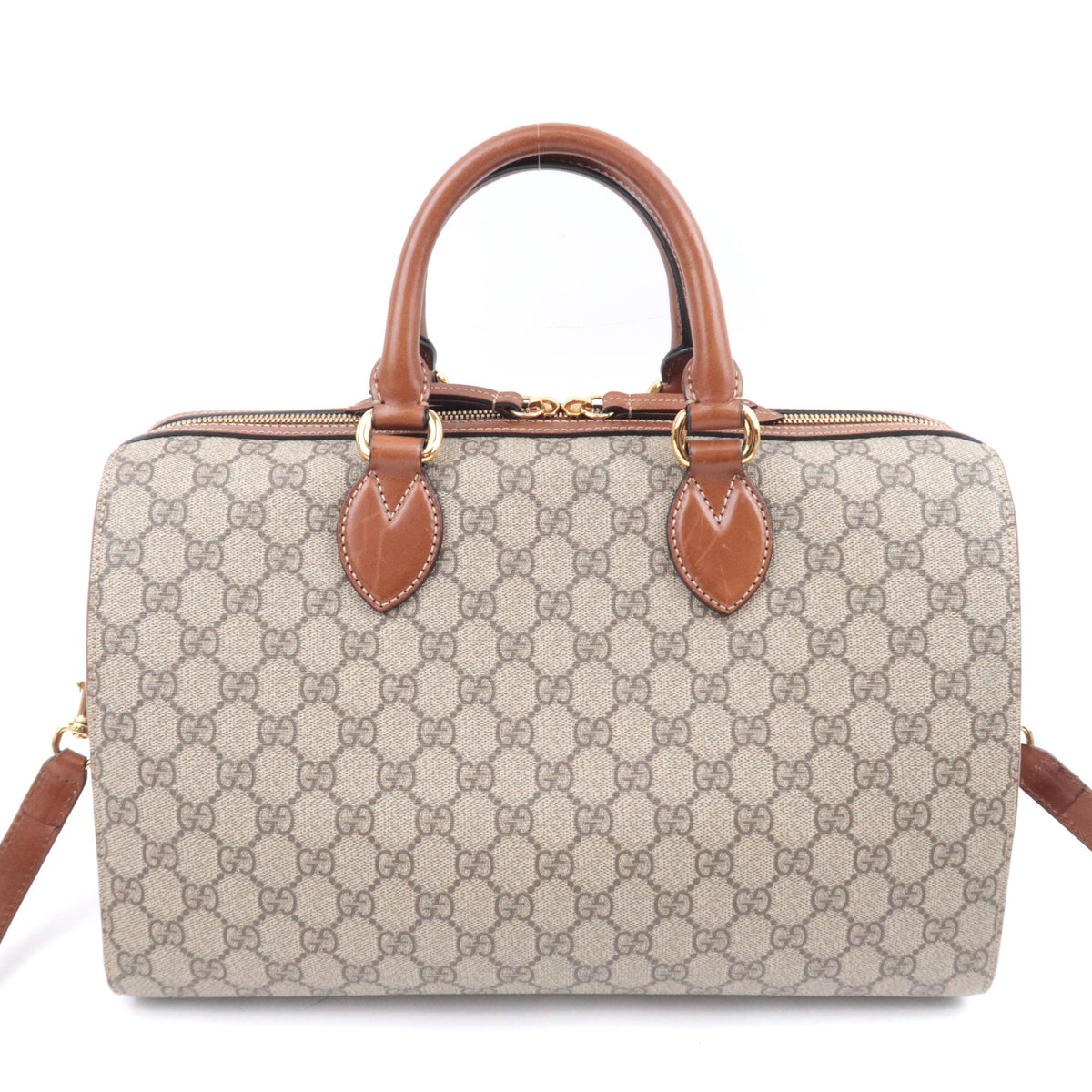 GUCCI GG Supreme Boston Bag Beige